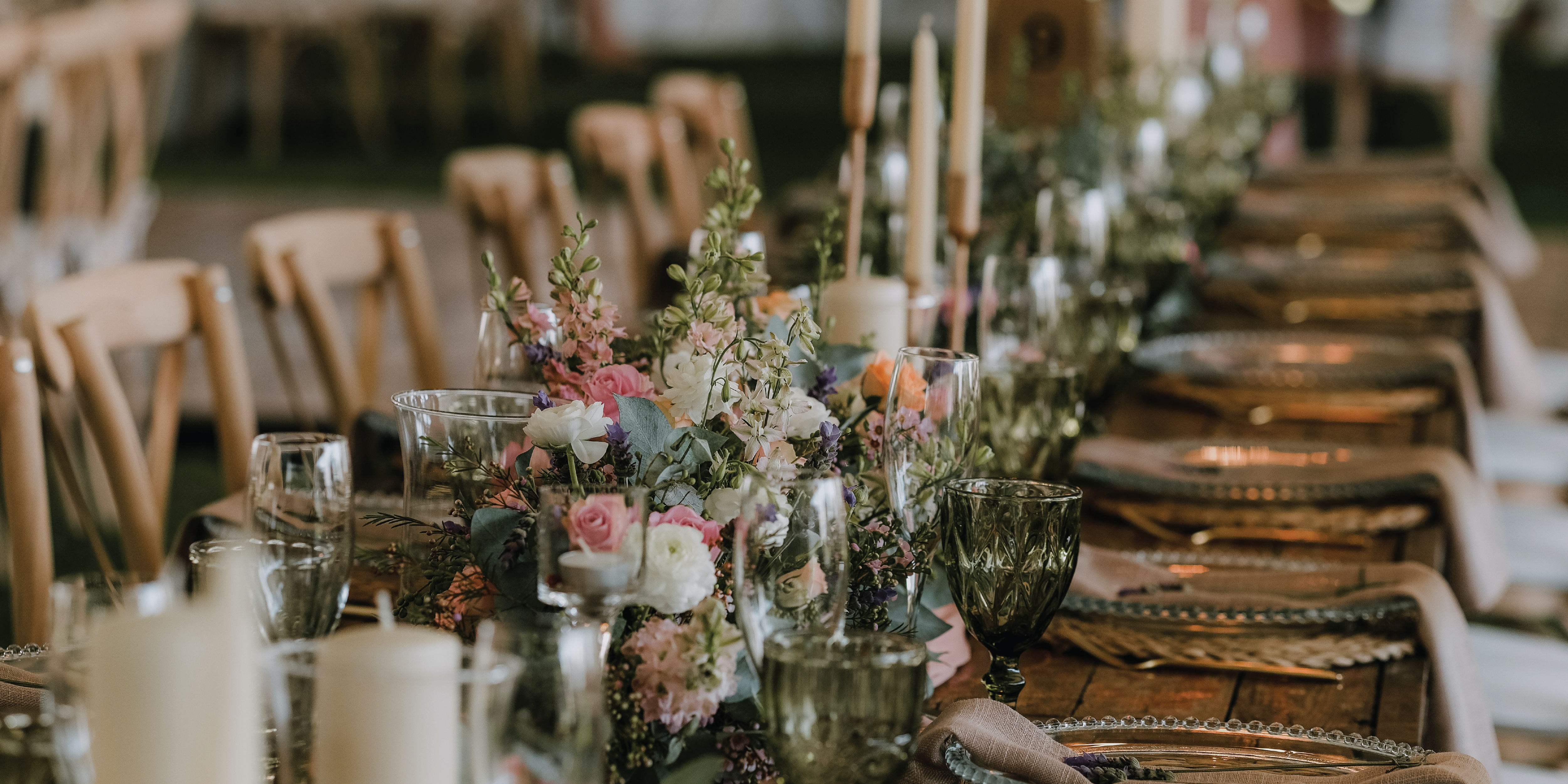 Dinner Table Set Up with Event Rentals