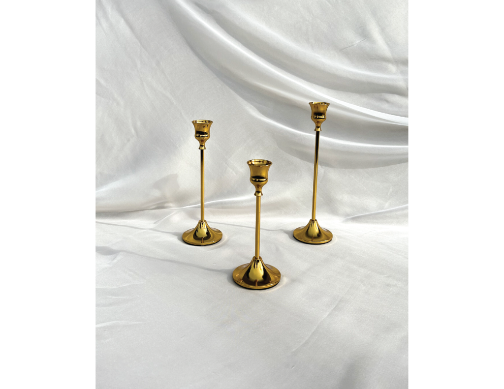 Gold Taper Candle Holders - Event Rentals