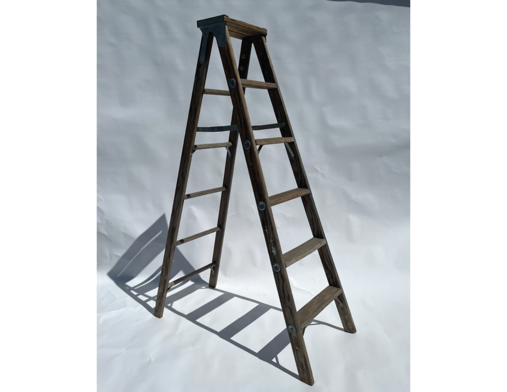 Dark Brown Wood Ladder - Event Rental