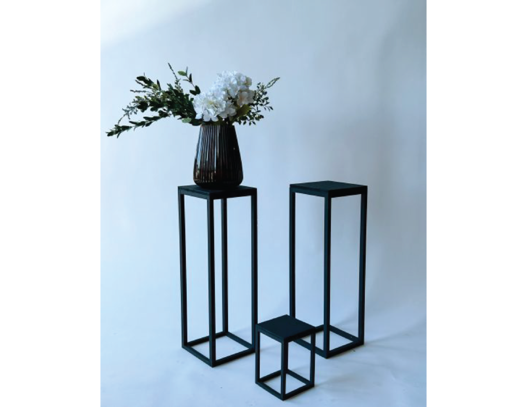 Black Rectangular Plant Stands - Event Rental