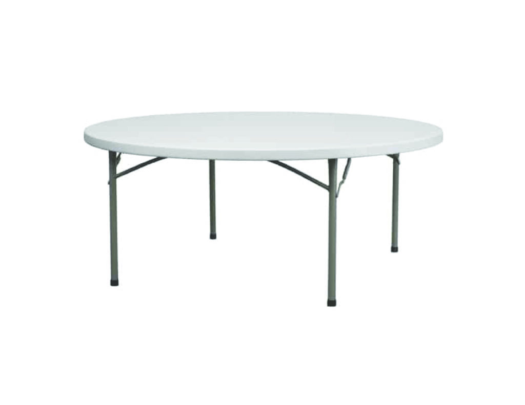 White Circular Folding Table - Event Rental